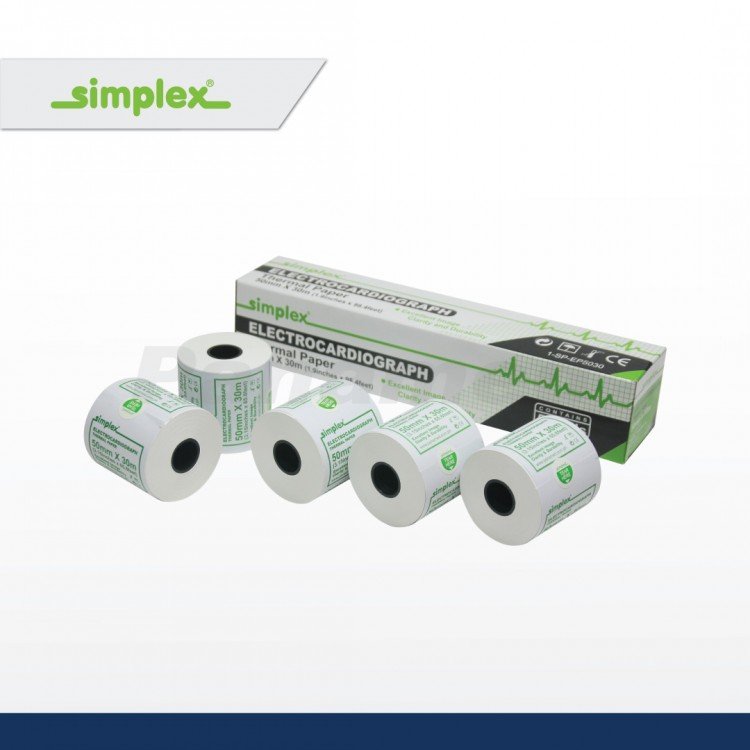 Simplex ECG Thermal Paper 50mm x 30m (sold per roll)